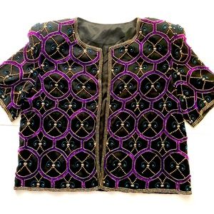 Stenay beaded short sleeve jacket/blazer